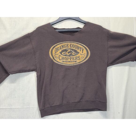 Orange County Choppers Brown Crewneck Sweatshirt Women’s M Vintage Moto - Picture 9 of 15